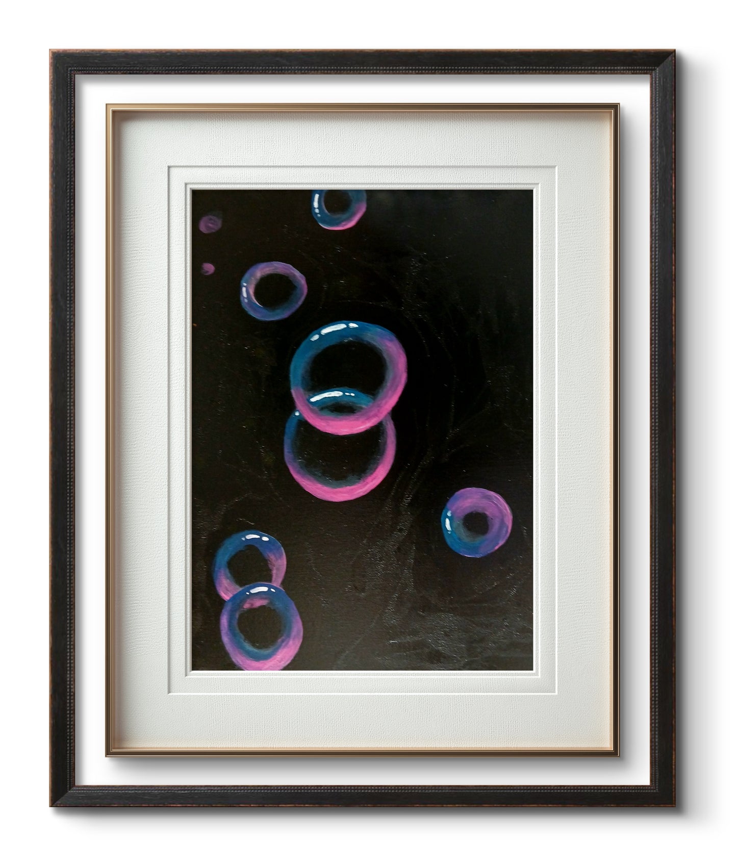 Cosmic Bubbles/3D Bubble Art Print from Abstract Galaxy beyond. Unframed/ Signed.