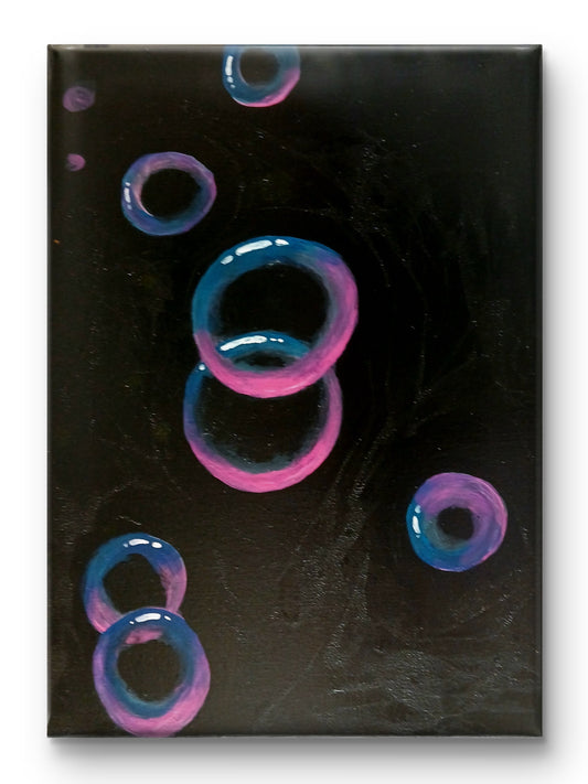 Cosmic Bubbles/3D Bubble Art Print from Abstract Galaxy beyond. Unframed/ Signed.