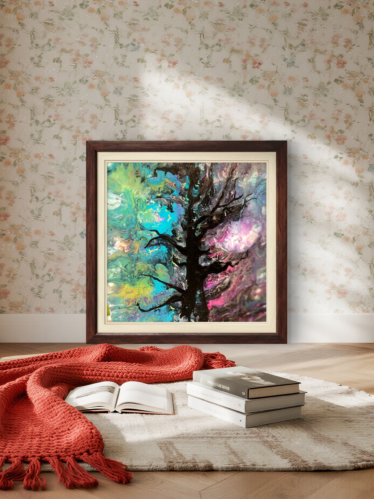 Celestial Tree — Original Abstract Fluid Art Painting