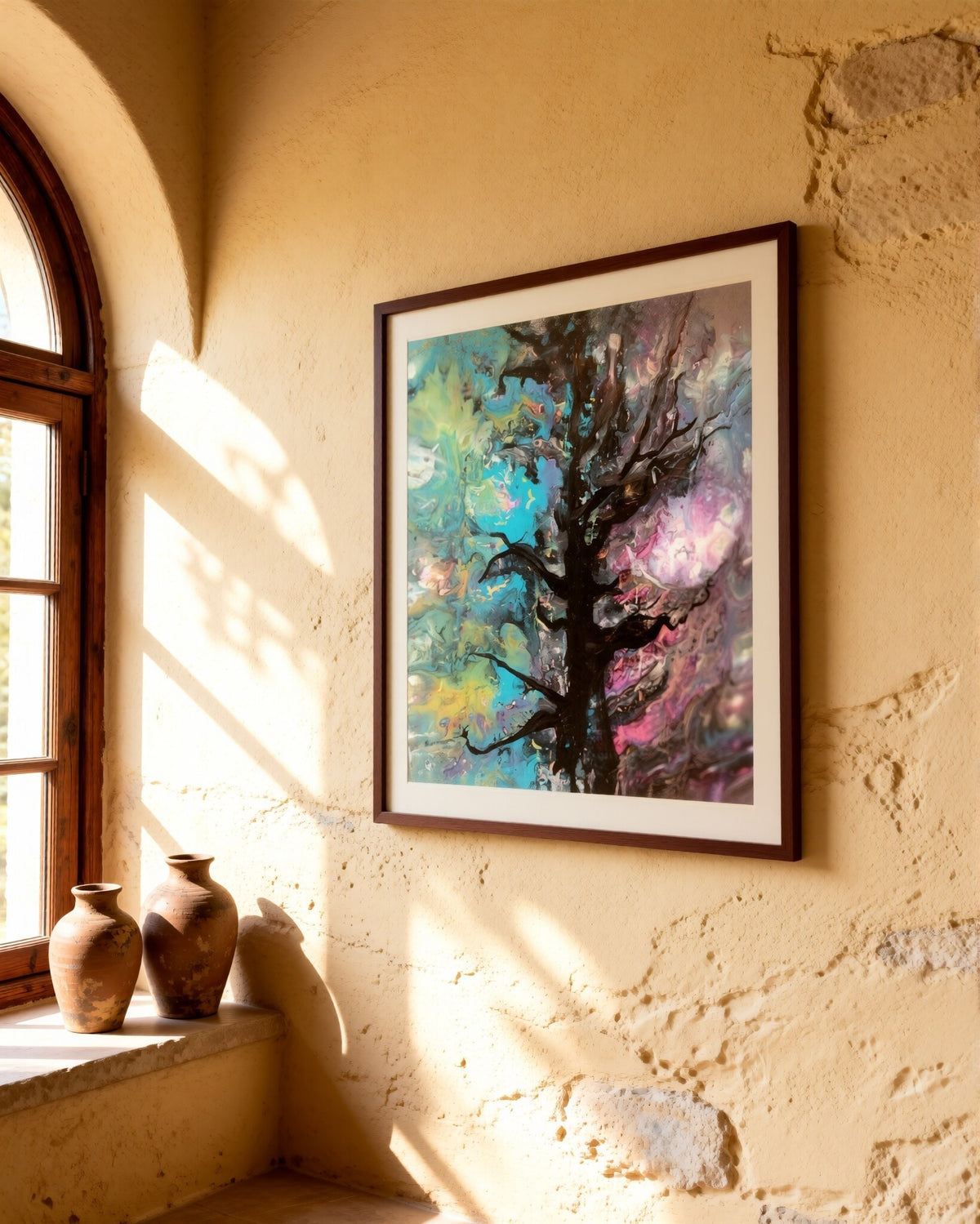 Celestial Tree — Original Abstract Fluid Art Painting