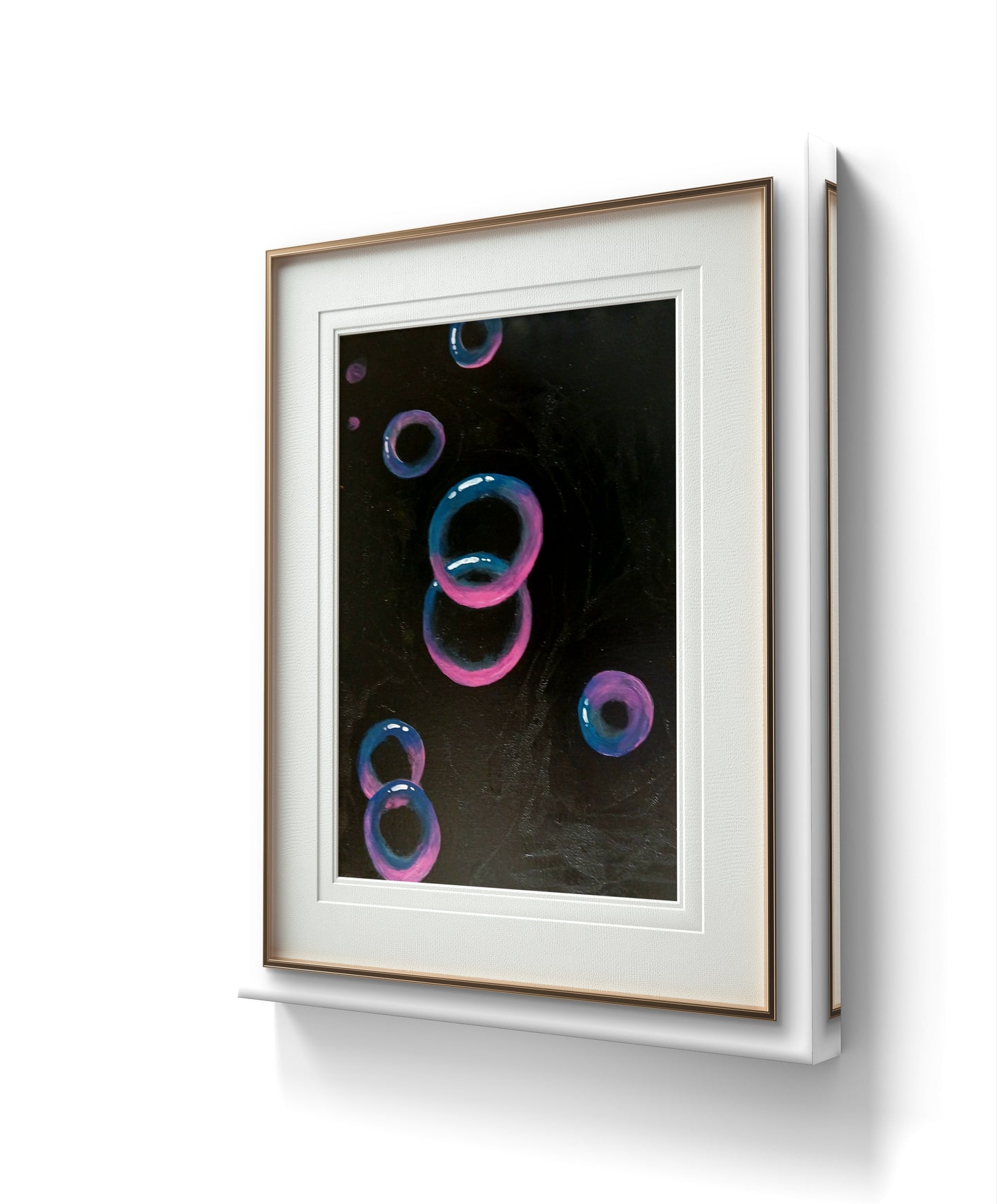 Cosmic Bubbles/3D Bubble Art Print from Abstract Galaxy beyond. Unframed/ Signed.