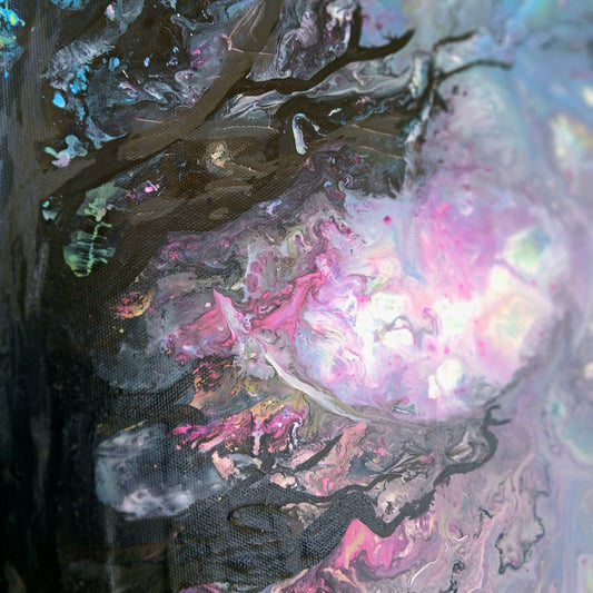 Celestial Tree — Original Abstract Fluid Art Painting