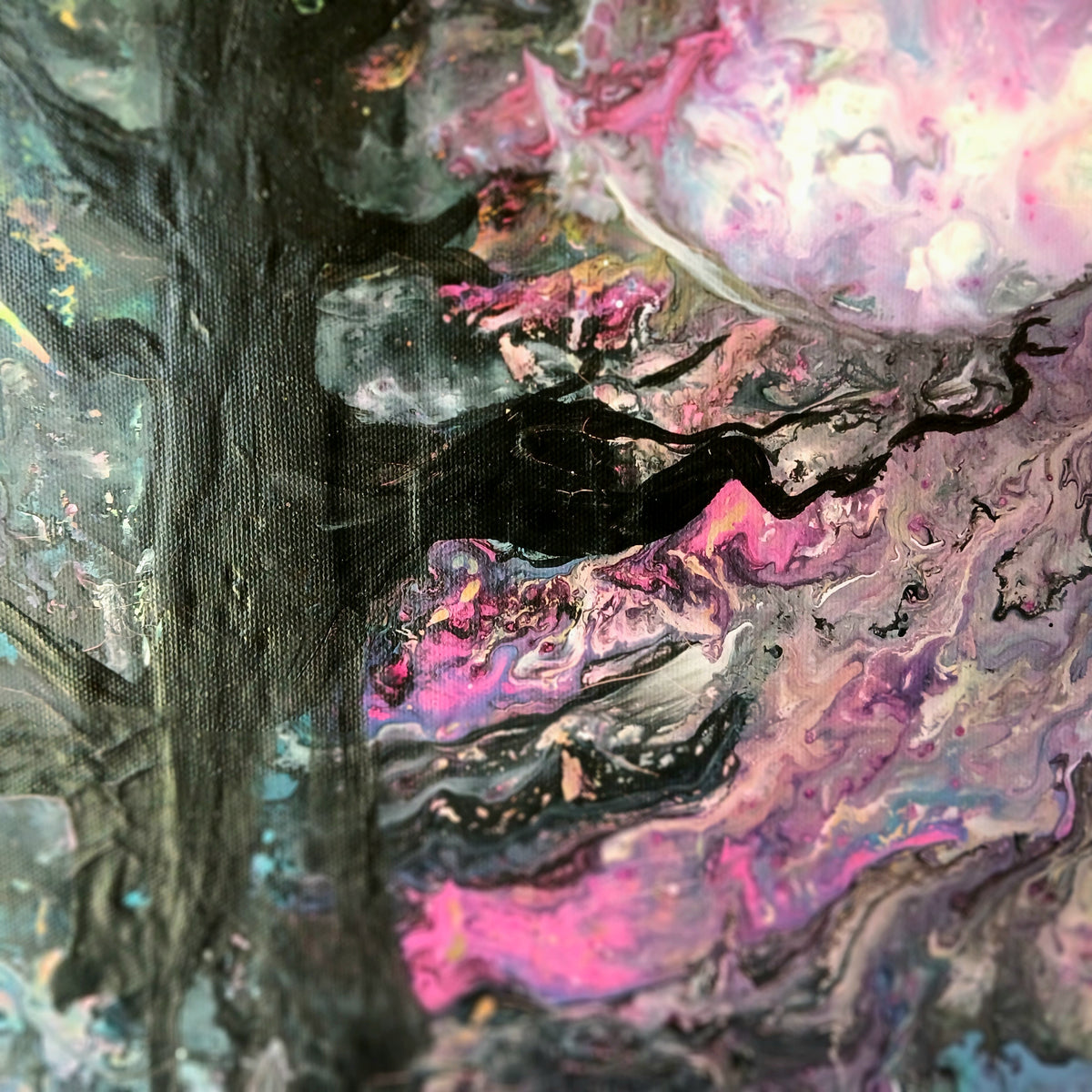 Celestial Tree — Original Abstract Fluid Art Painting