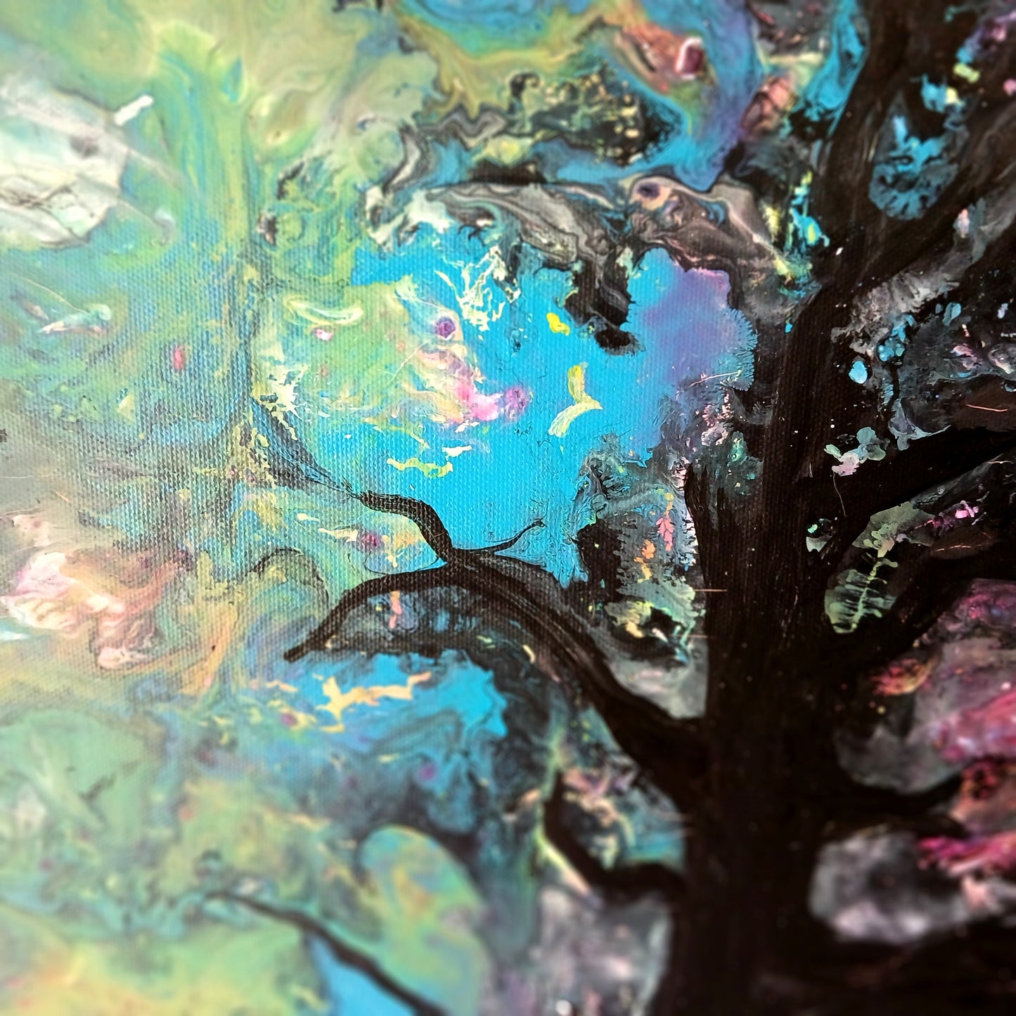 Celestial Tree — Original Abstract Fluid Art Painting