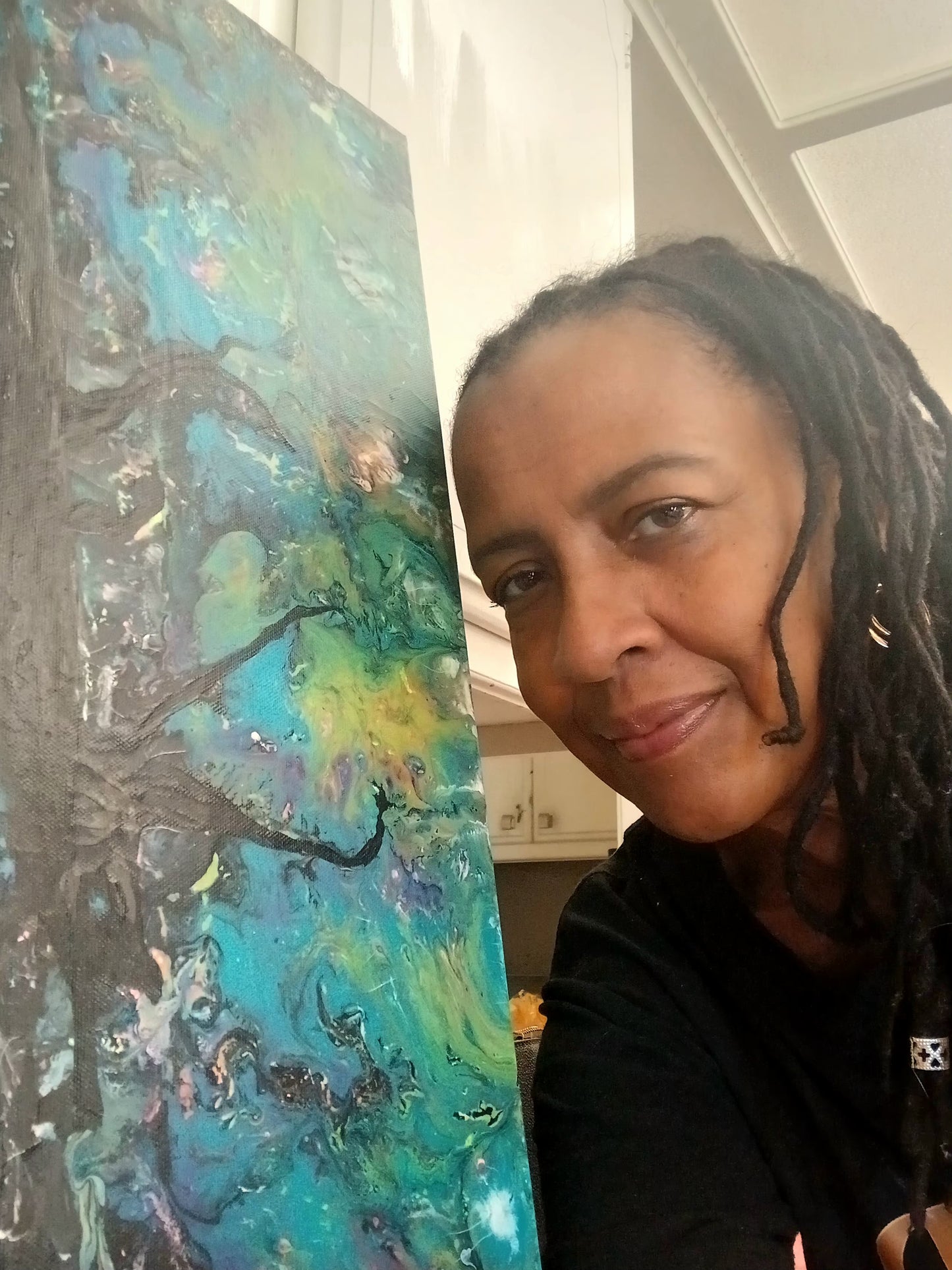 Celestial Tree — Original Abstract Fluid Art Painting
