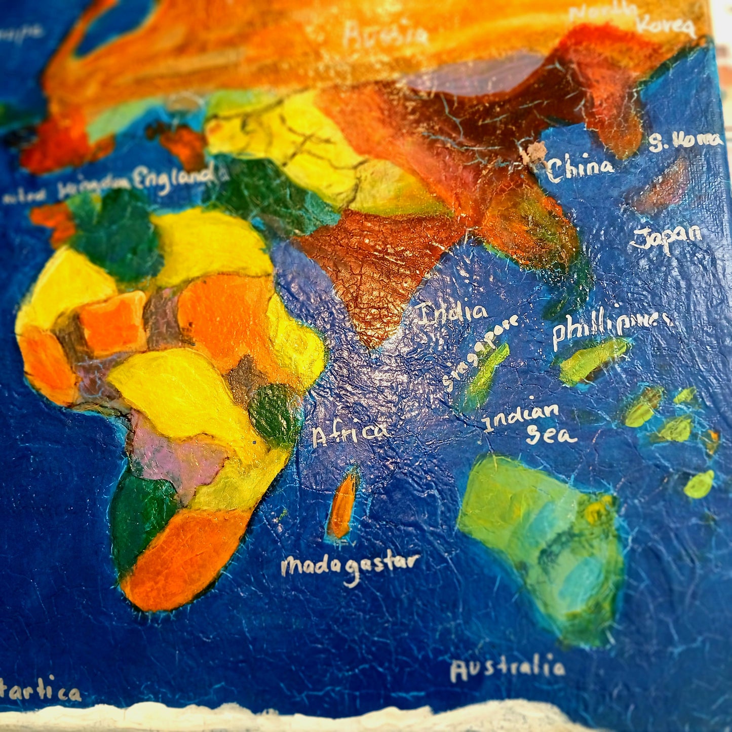 Children's World Map/Unique, Unframed Art Print/ Kids room decor