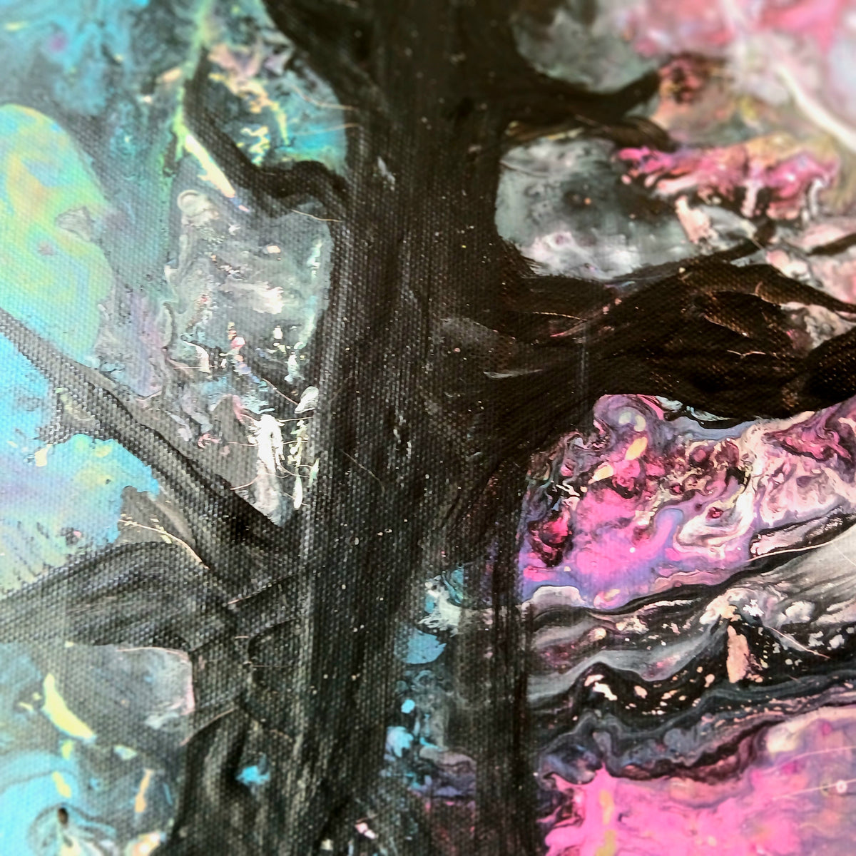 Celestial Tree — Original Abstract Fluid Art Painting